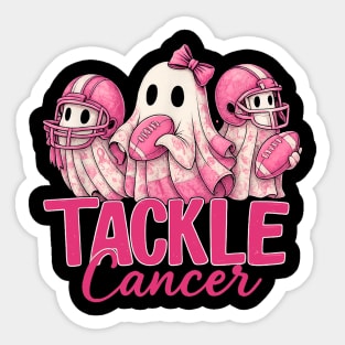 Spooky Preppy Tackle Breast Cancer Tackle Cancer Football T-Shirt Sticker